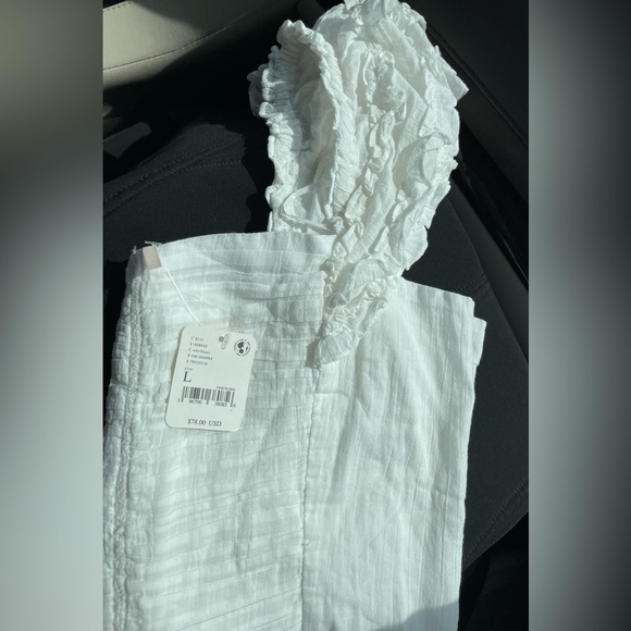 NWT Free People Thank You Very Sweetly Crop Top Size L  white - Picture 5 of 6